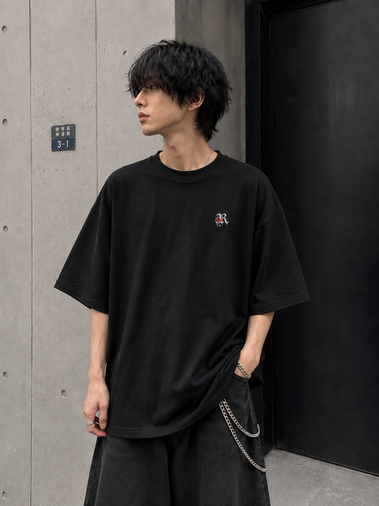 ROSE BIG TEE BLACK