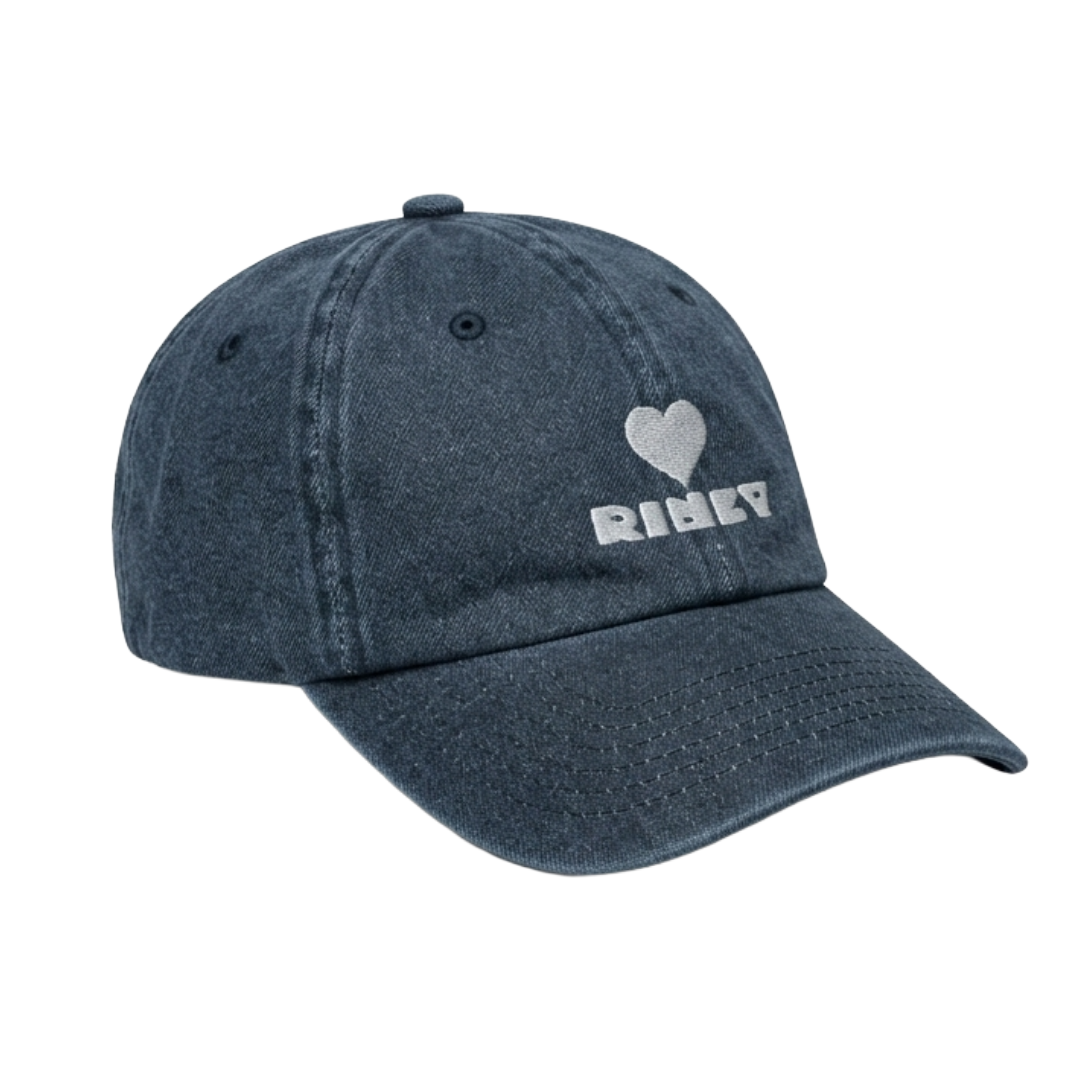 Heart Denim Cap BLACK