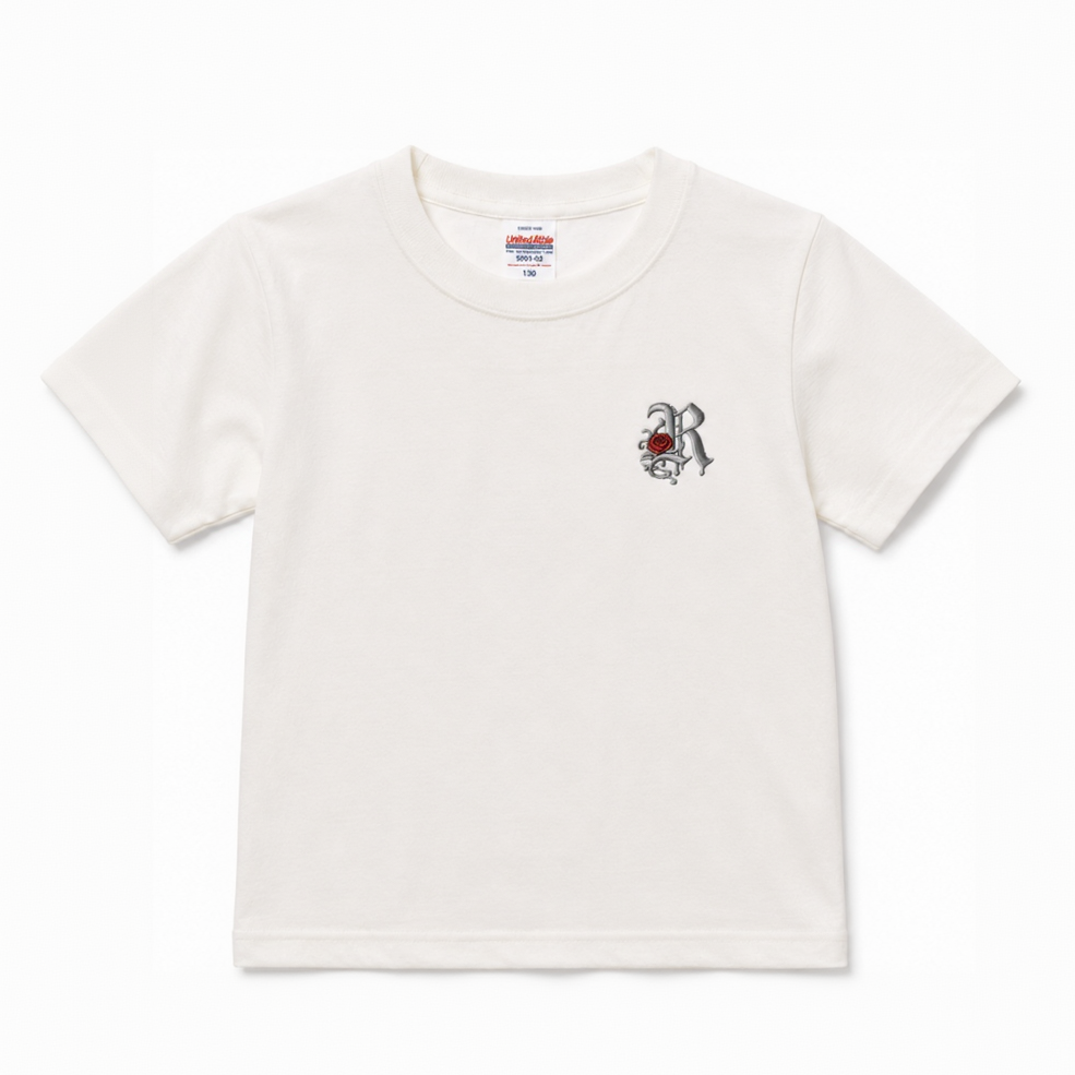 KIDS ROSE TEE WHITE