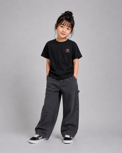 KIDS ROSE TEE BLACK