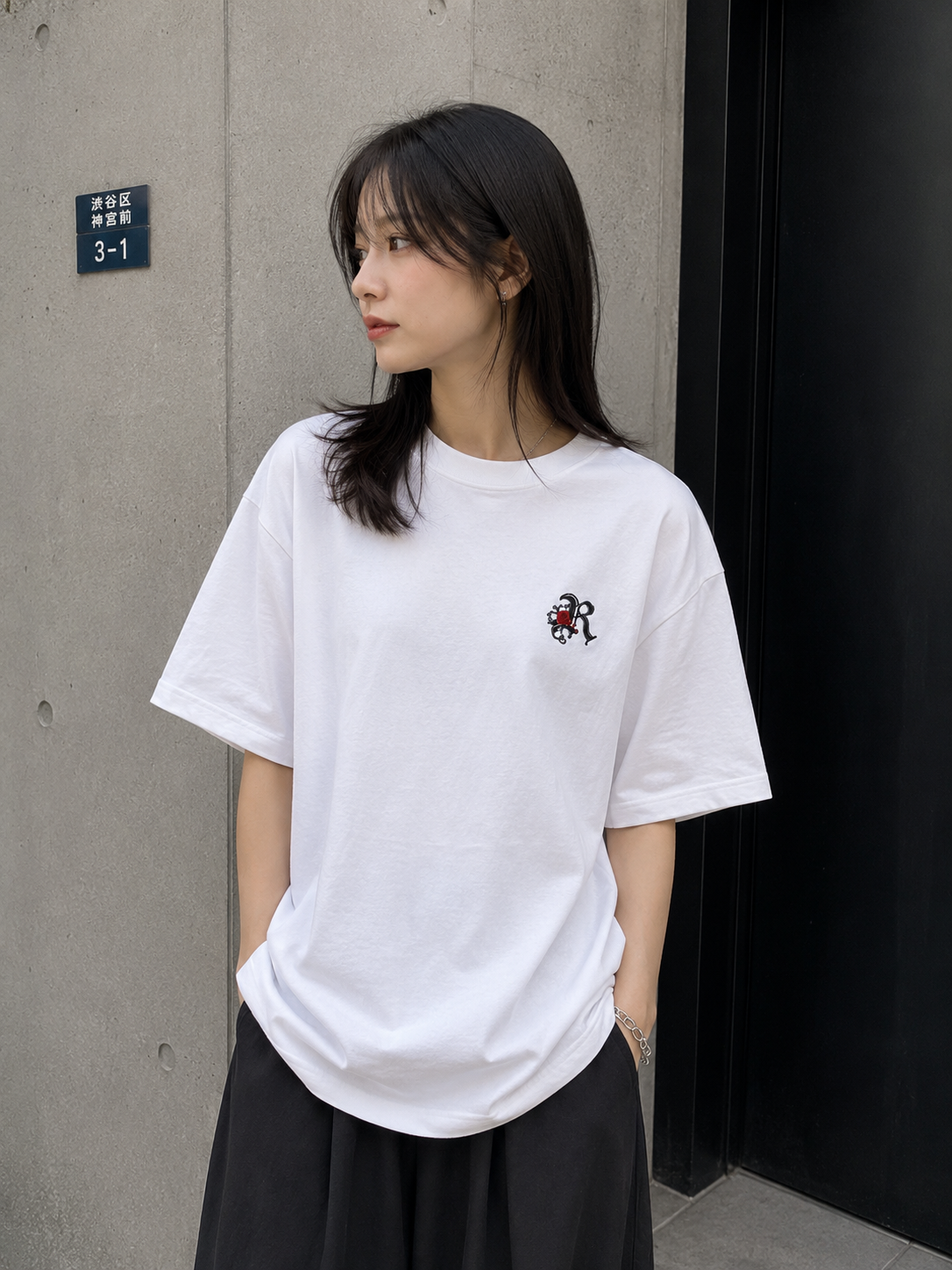 ROSE BIG TEE WHITE