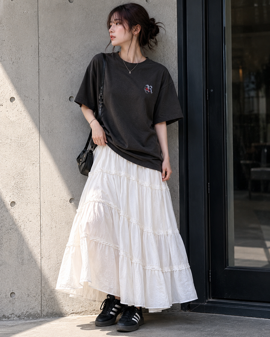 ROSE BIG TEE BLACK