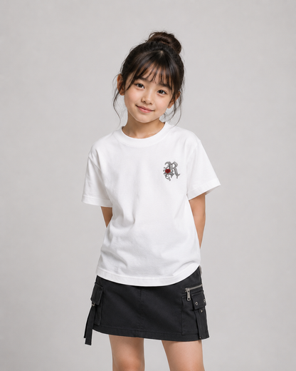 KIDS ROSE TEE WHITE