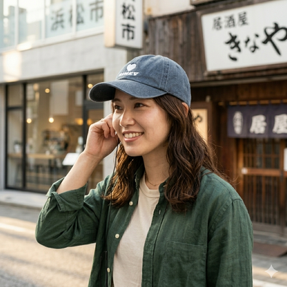 Heart Denim Cap BLACK
