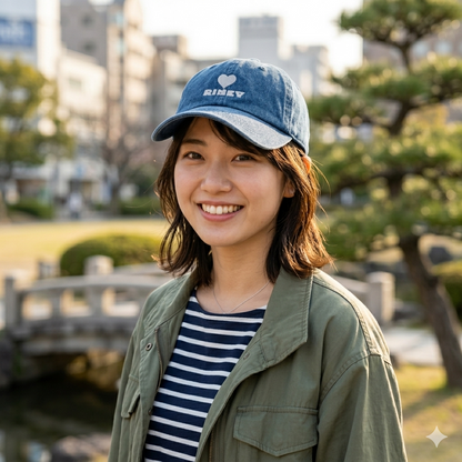 Heart denim cap